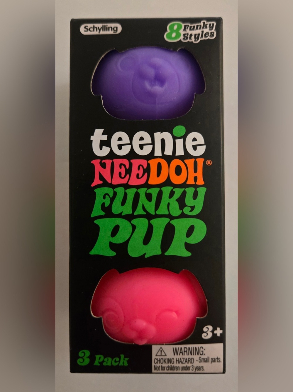Need teenie Funky Pup Squishy Toy - Pink & Purple